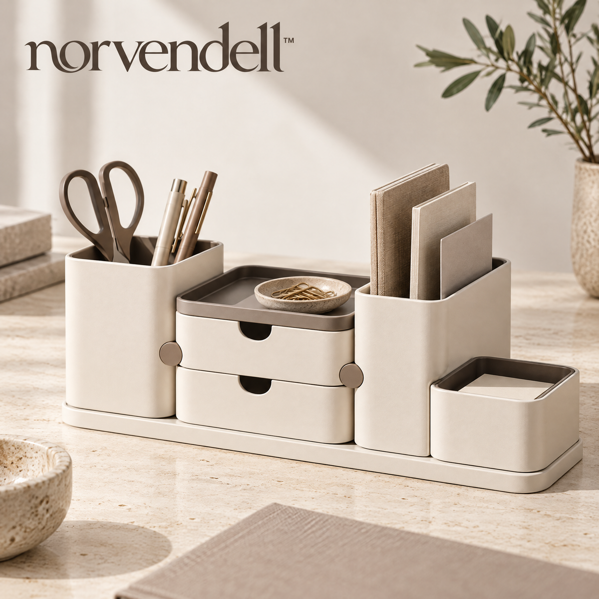 Norvendell™ Multi-Compartment Desktop Organizer