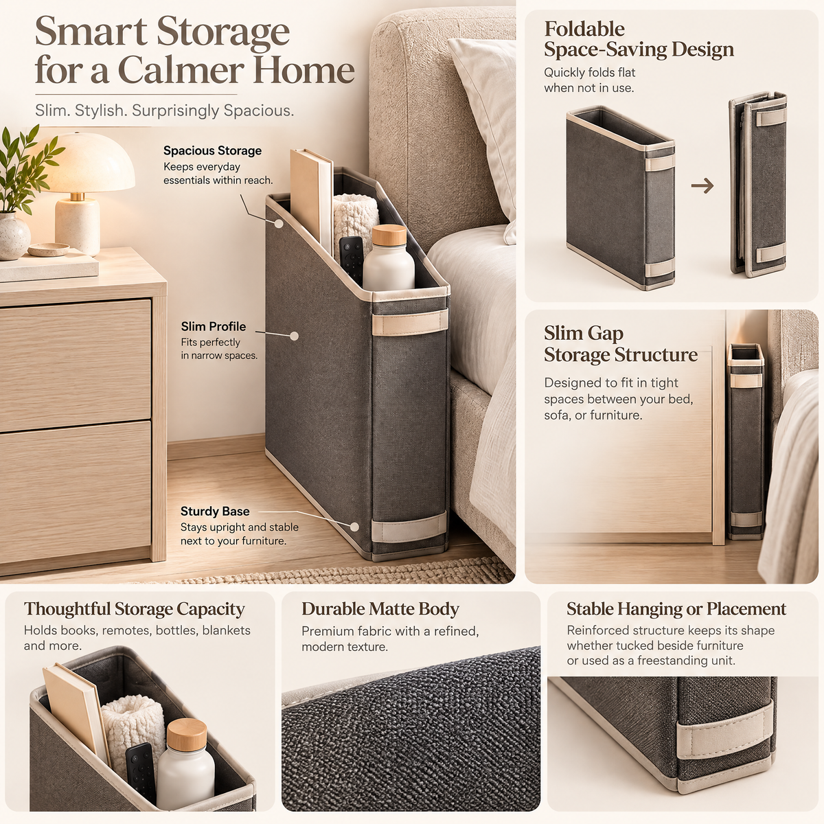 Norvendell™ Bedside Pocket Organizer