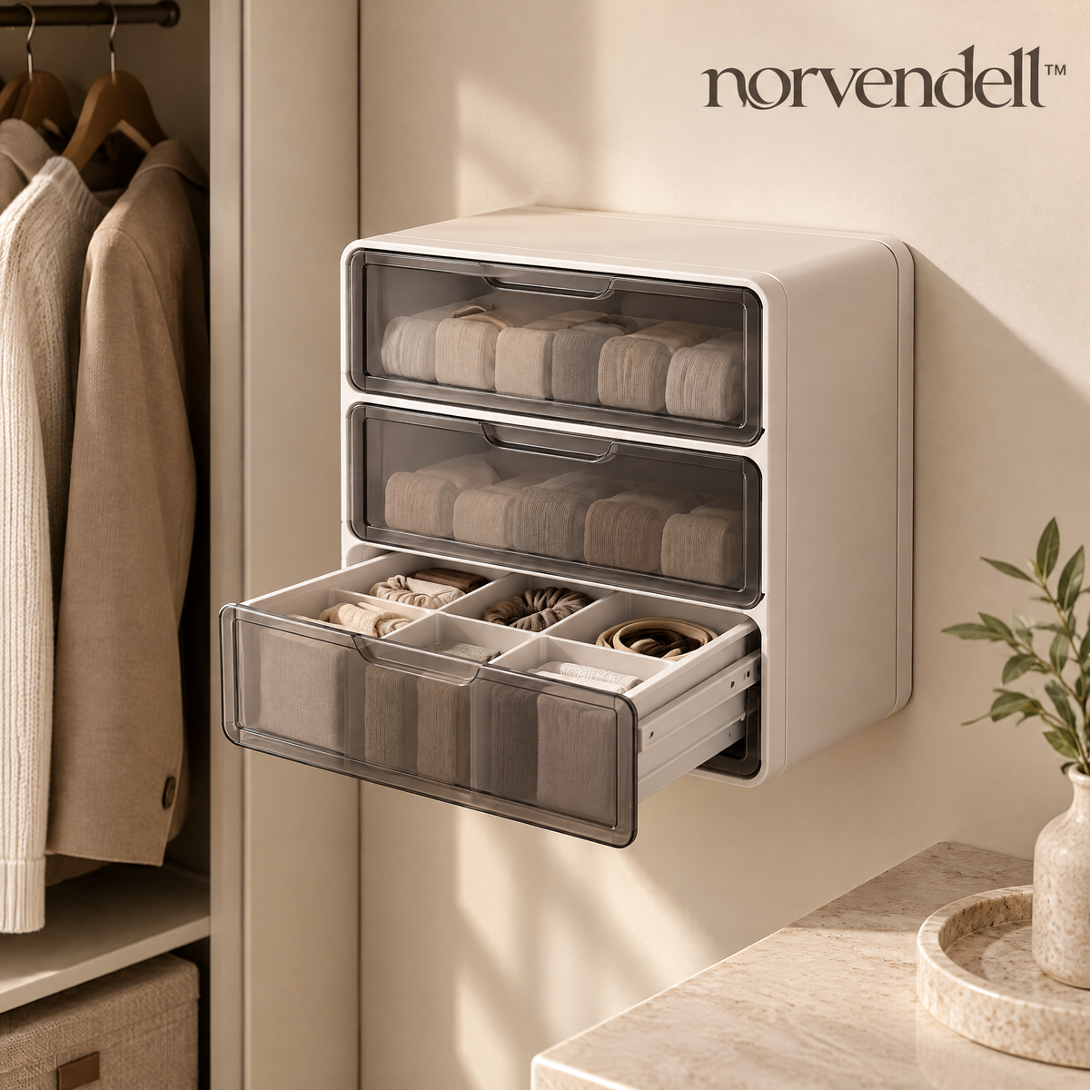 Norvendell™ Stackable Clear Drawer Organizer