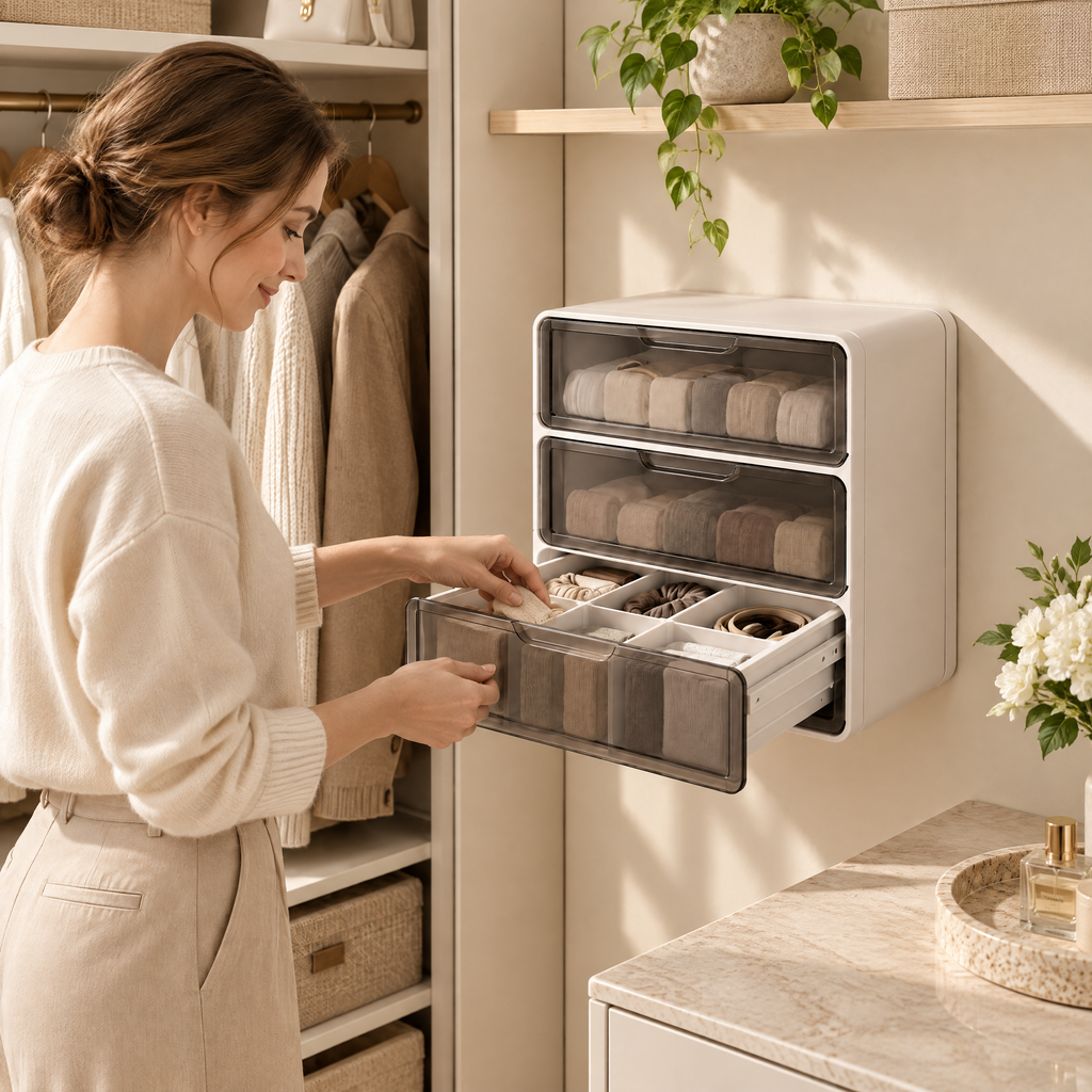 Norvendell™ Stackable Clear Drawer Organizer