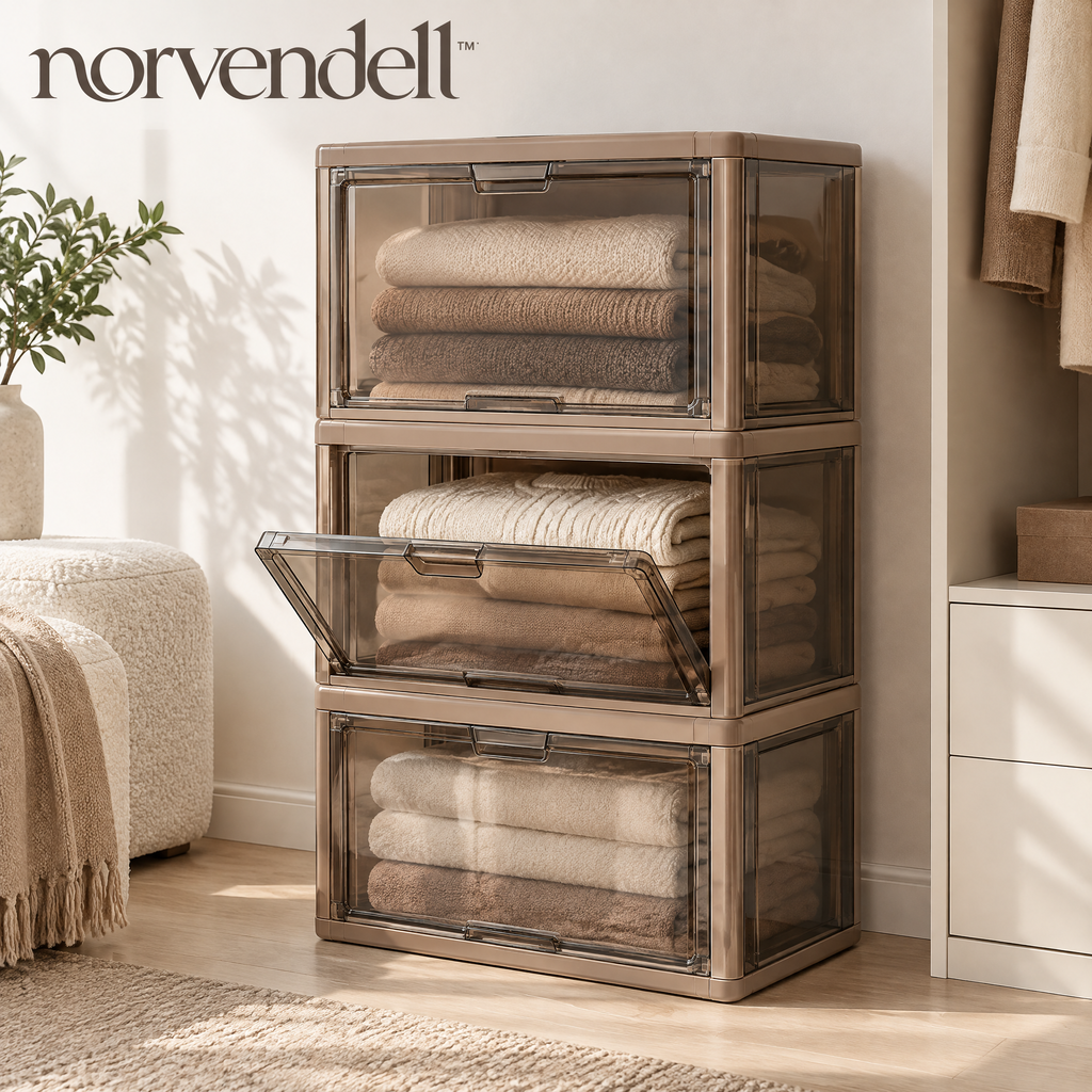 Norvendell™ Stackable Fold-Front Storage Cabinet