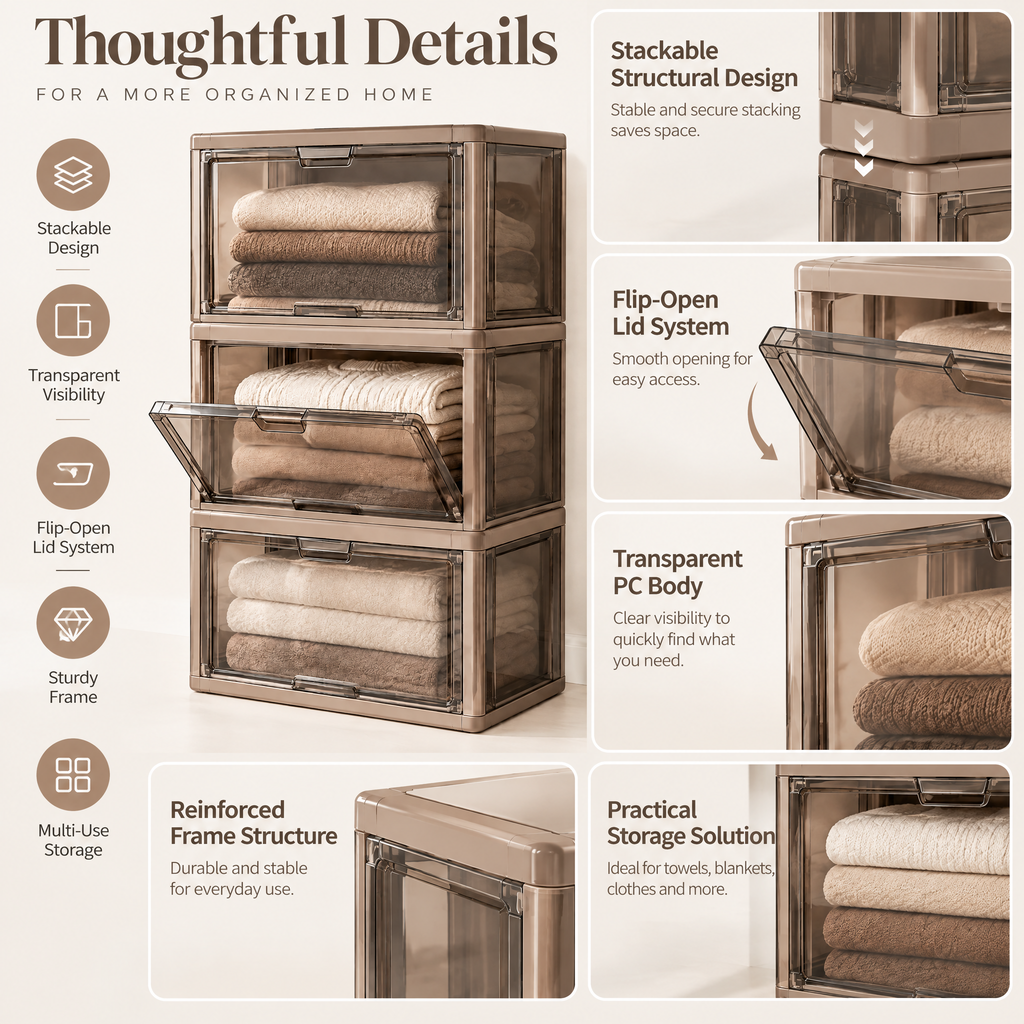 Norvendell™ Stackable Fold-Front Storage Cabinet