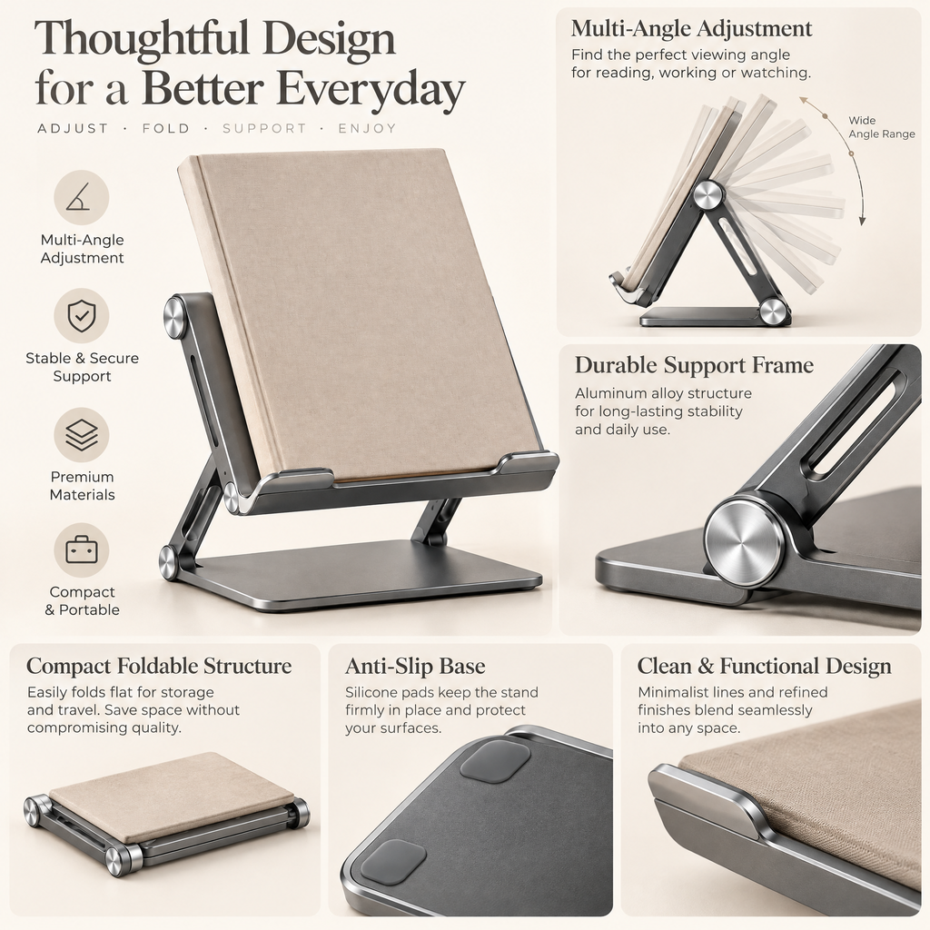 Norvendell™ Adjustable Folding Book Stand