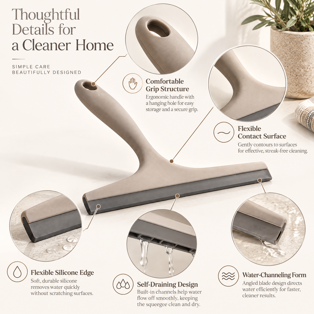 Norvendell™ Silicone Countertop Squeegee