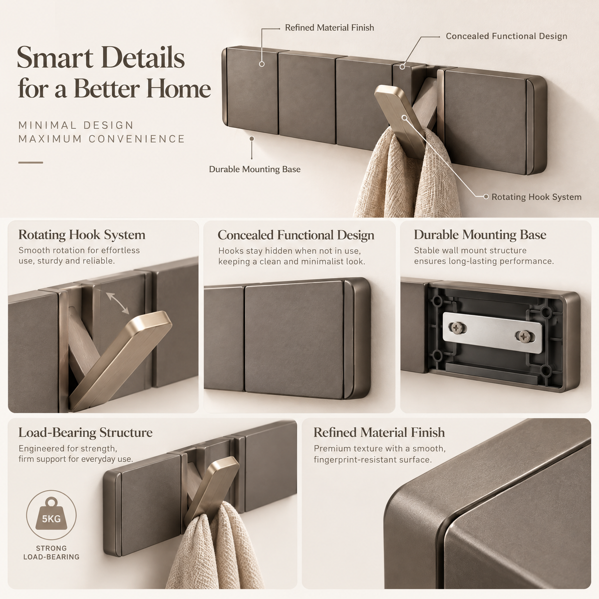 Norvendell™ Foldable Wall Hook Rack