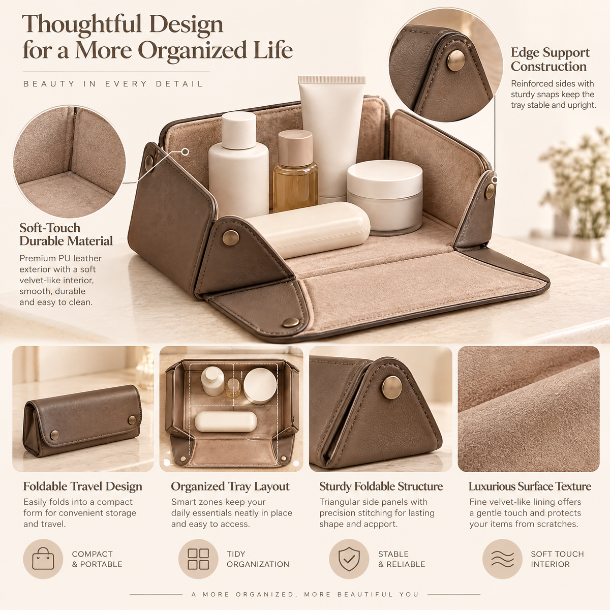 Norvendell™ Foldable Toiletry Organizer Tray — product image 3