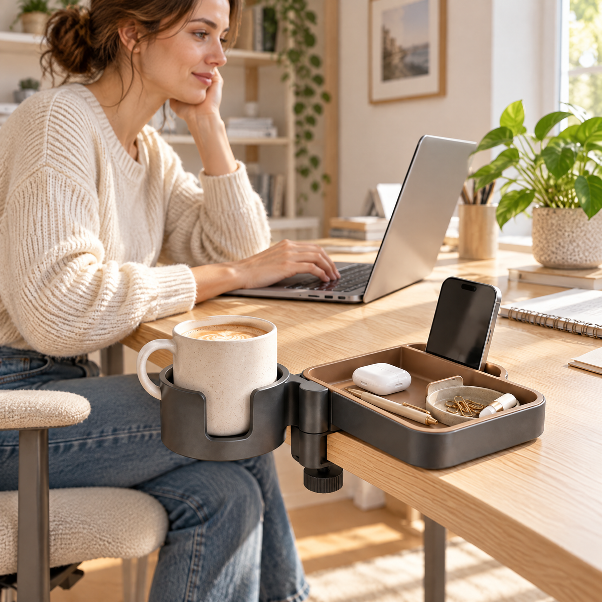 Norvendell™ Desk Clamp Cup Holder Organizer